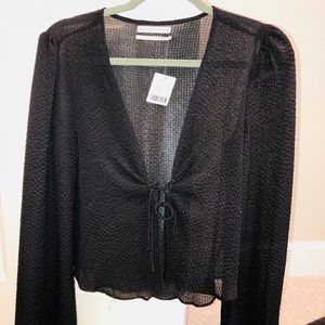 Urban Outfitters black tie front (long sleeve)